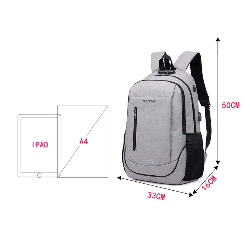 15.6Inch Anti-Theft Waterproof Laptop Backpack Add Usb Charging And Headphone Port Bag With Security Lock | Компьютеры и офис