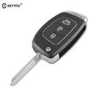 Брелок для автомобильного ключа KEYYOU 10 шт.лот, 34 кнопок, Чехол для автомобильного ключа с откидной крышкой для Hyundai ELANTRA New Verna