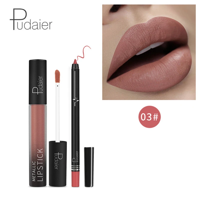 Pudaier матовый блеск для губ Портфолио макияж стильный красочный бархат 2 шт.