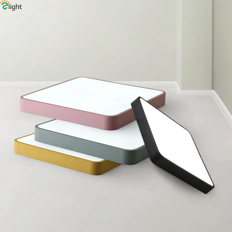 Скандинавские Разноцветные квадратные металлические светодиодные люстры