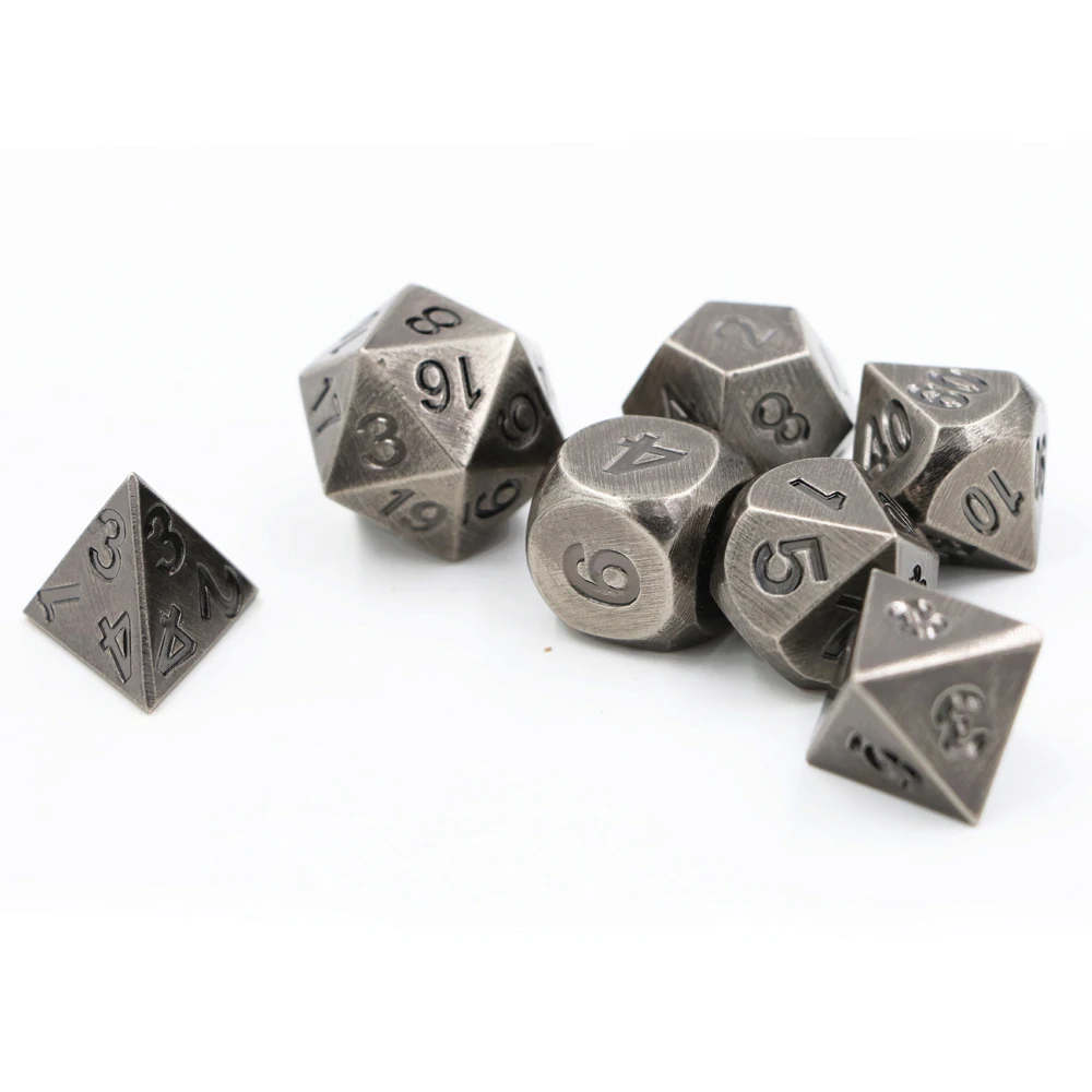 IMDG 7 шт./компл. креативная РПГ игра игральные кости многогранные металлические DND