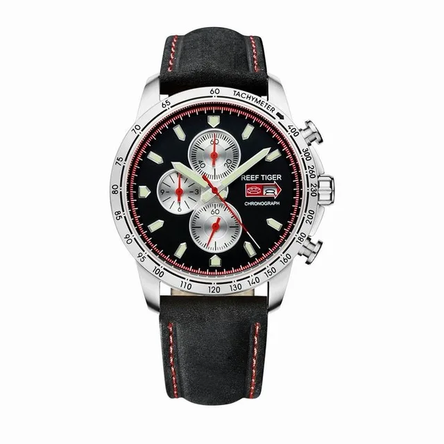 Риф Тигр Аврора Serier RGA3029 спортивные часы для Для мужчин кварцевые часы хронограф с датой Сталь наручные часы со светящимися - Цвет: p3