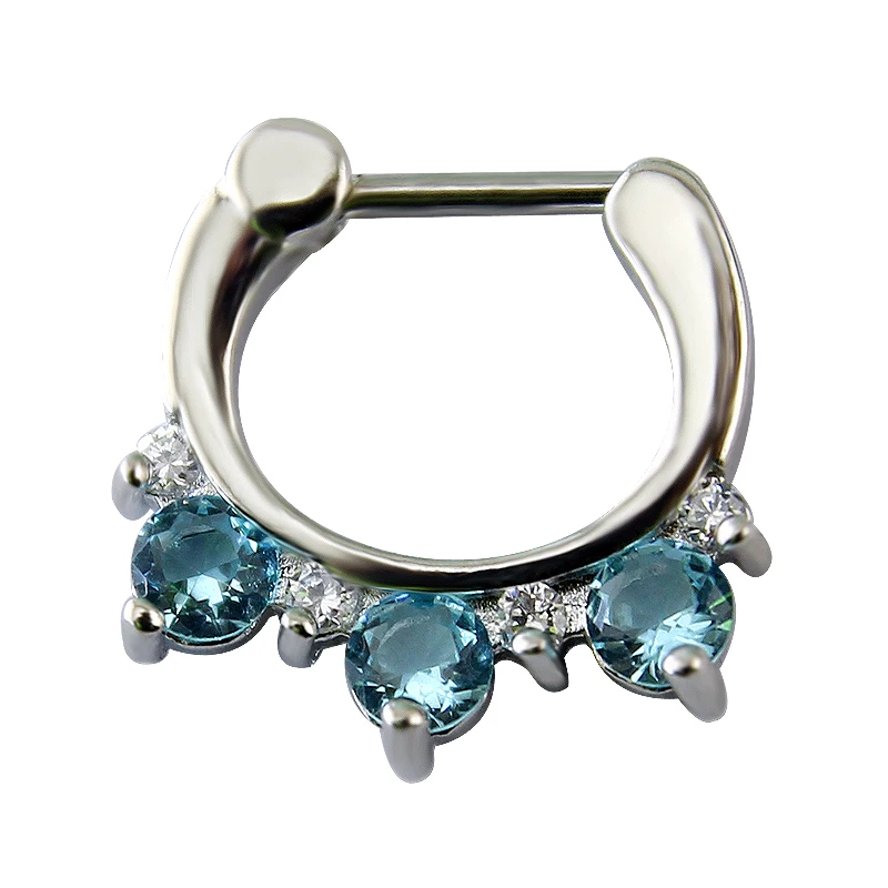 Нержавеющая стальные перегородки кликер голубой циркон кристалл 16 г перегородка