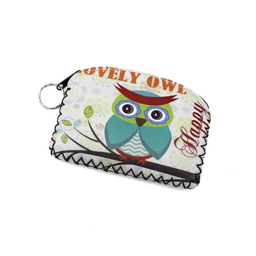 M115 женские кошельки для монет серия Совы качественная искусственная кожа