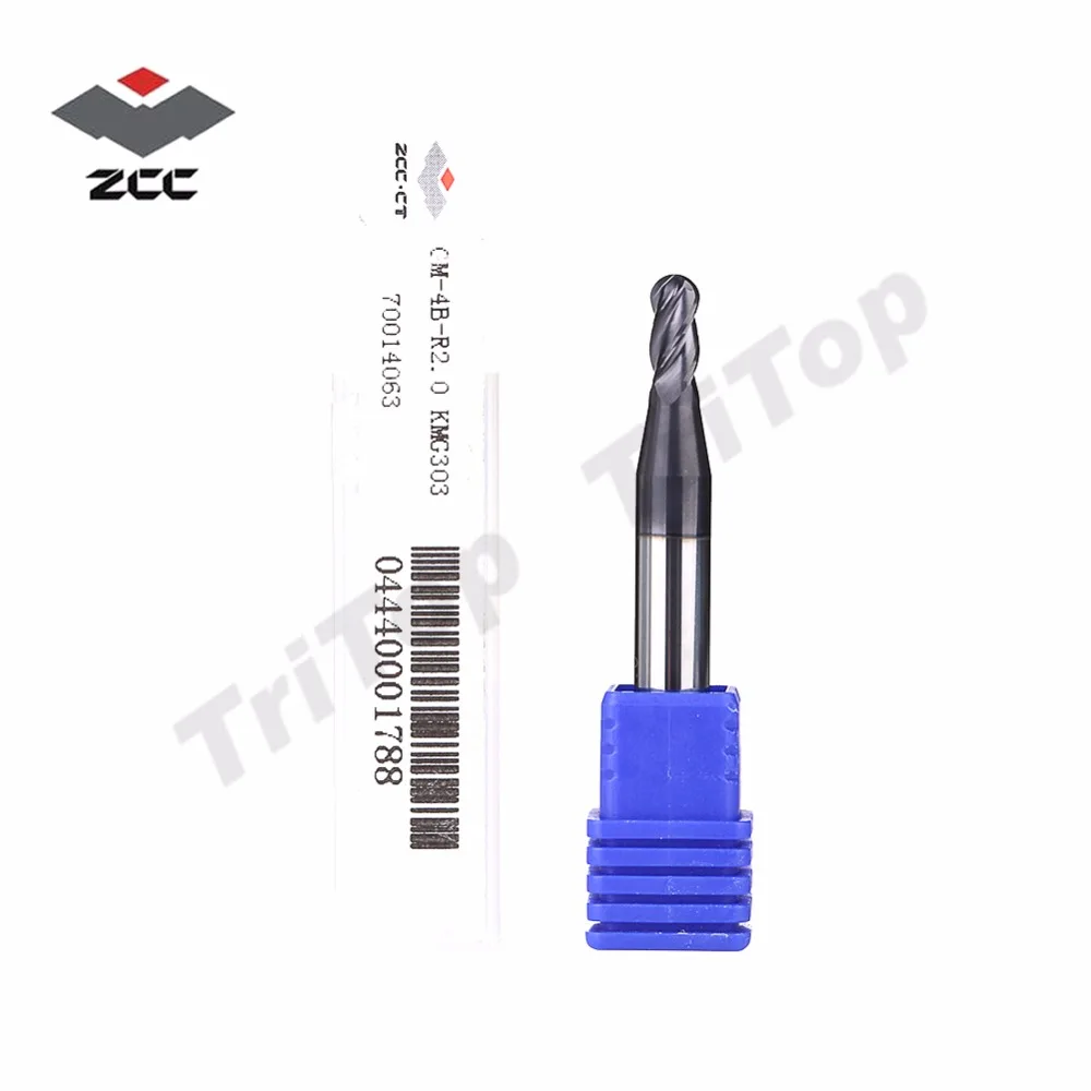 

ZCC.CT GM-4B-R2.0 Cemented Carbide 4-flute ball nose end mills with straight shank