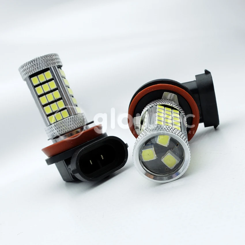 Передние противотуманные фары H8 LED 63SMD 2835 супер яркие белые Автомобильные GLOWTEC 2