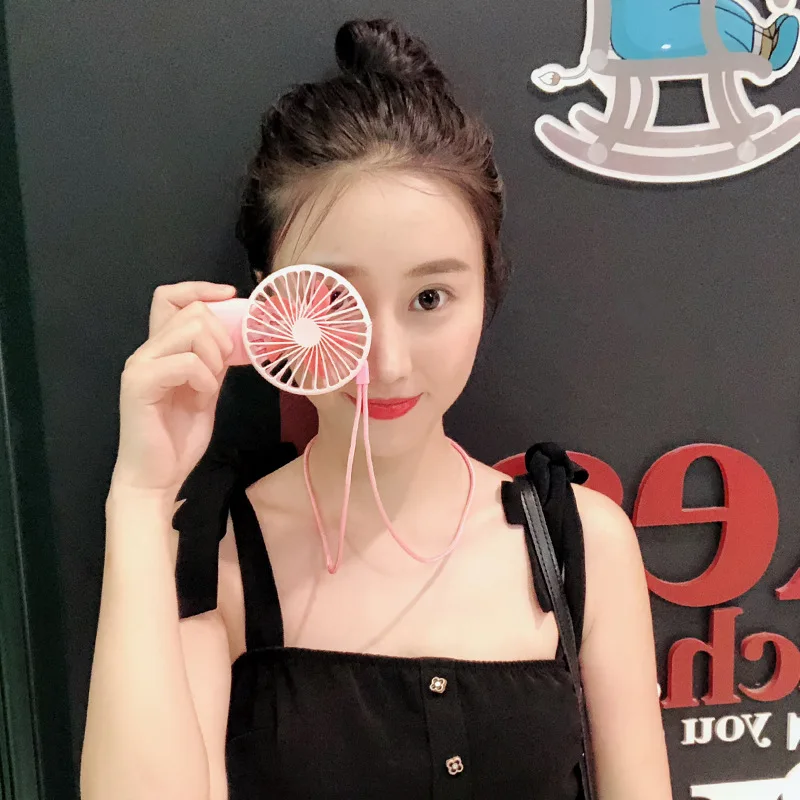 Милый мини портативный карманный вентилятор для шнурка холодный воздух ручной