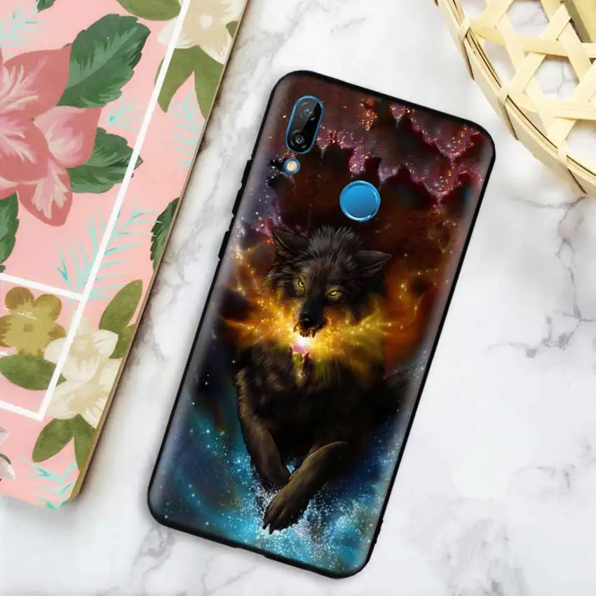06 Черный силиконовый чехол сумка чехол для huawei Honor 10i Y7 Y6 Y5 Y9 8X 8C 8S 9 10 Lite Pro наслаждаться 9E 9S Классический с изображением замечательного волка - Цвет: 06