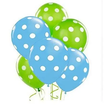 10 шт божья коровка Черное Красное Пятно горошек латексные шары globos Микки Минни вечерние подарки на день рождения воздушные шары Свадебный декор - Цвет: 10pcs blue green