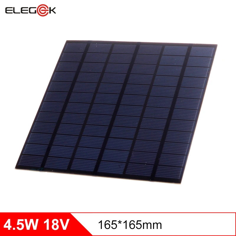ELEGEEK 4 5 Вт 18 в поликристаллическая солнечная панель 250 мАч мини зарядное