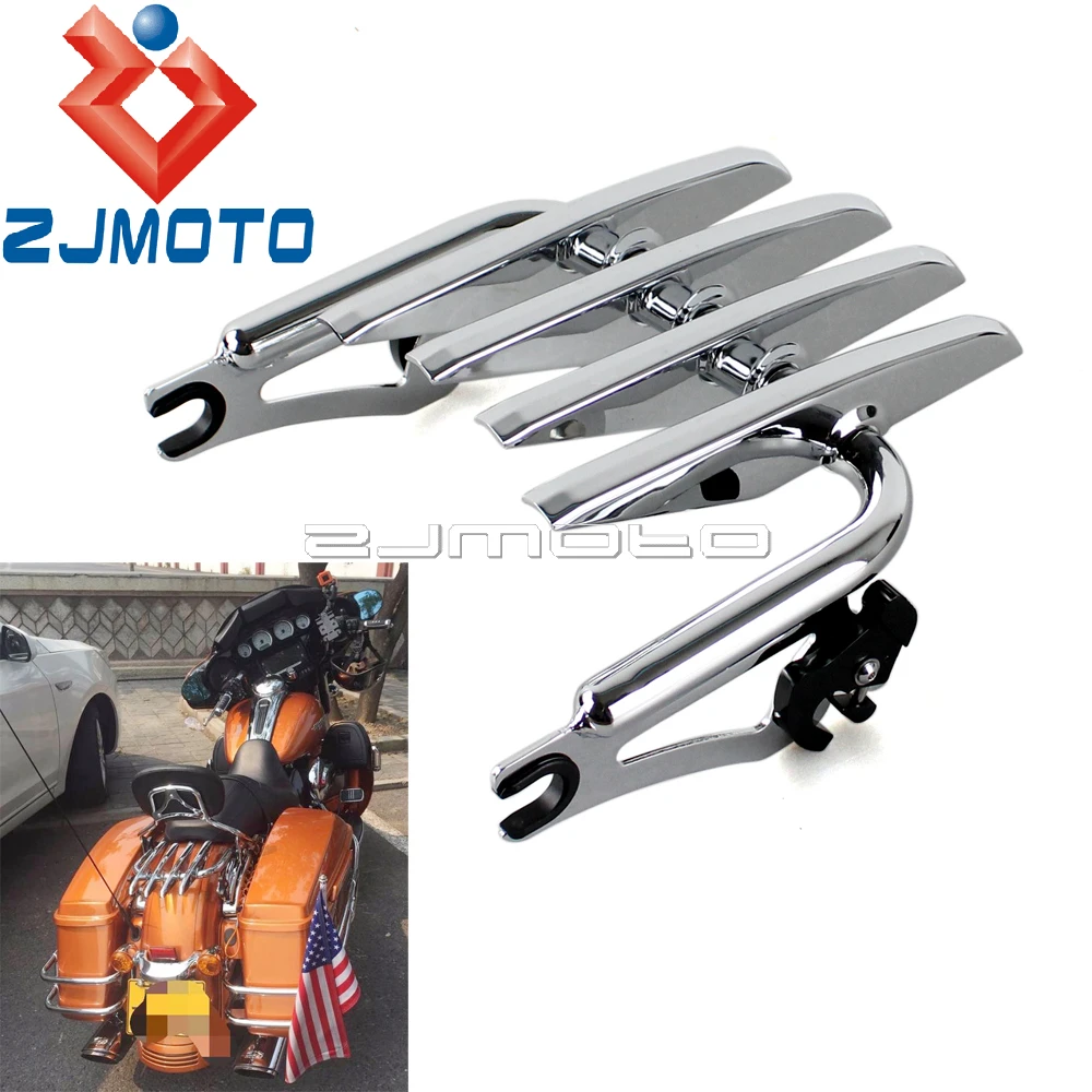 

Chrome Motorcycle Steel Detachable Stealth Luggage Rack For Harley Touring Road King Street Glide Road Glide FLTRXSE 2009-2022