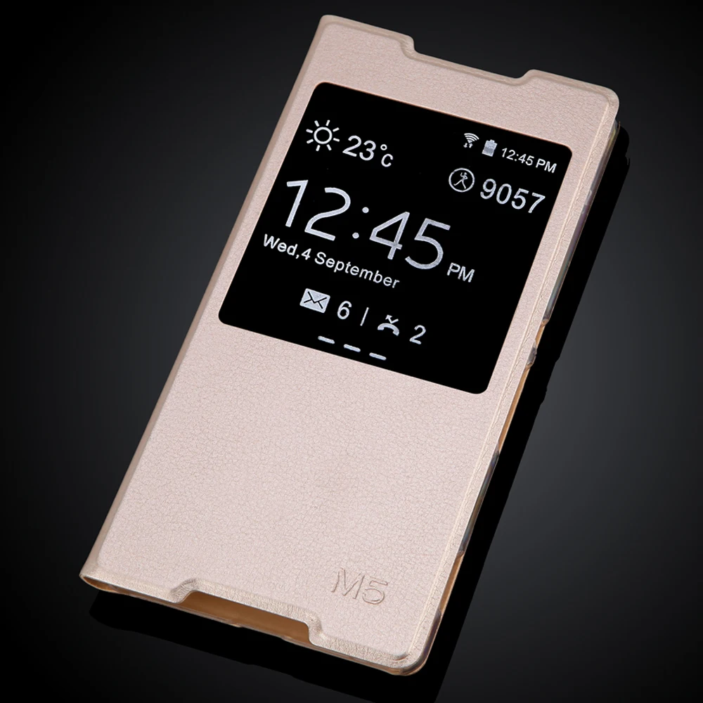 Роскошный кожаный Ультратонкий чехол M5 для телефона Sony Xperia E5603 E5606 E5653 с откидной