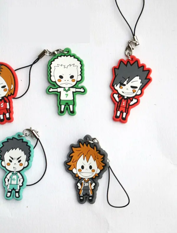 6 шт./партия Haikyuu! Фигурные игрушки Аниме Haikyuu Косплей karasuno фигурка ПВХ ремешок для