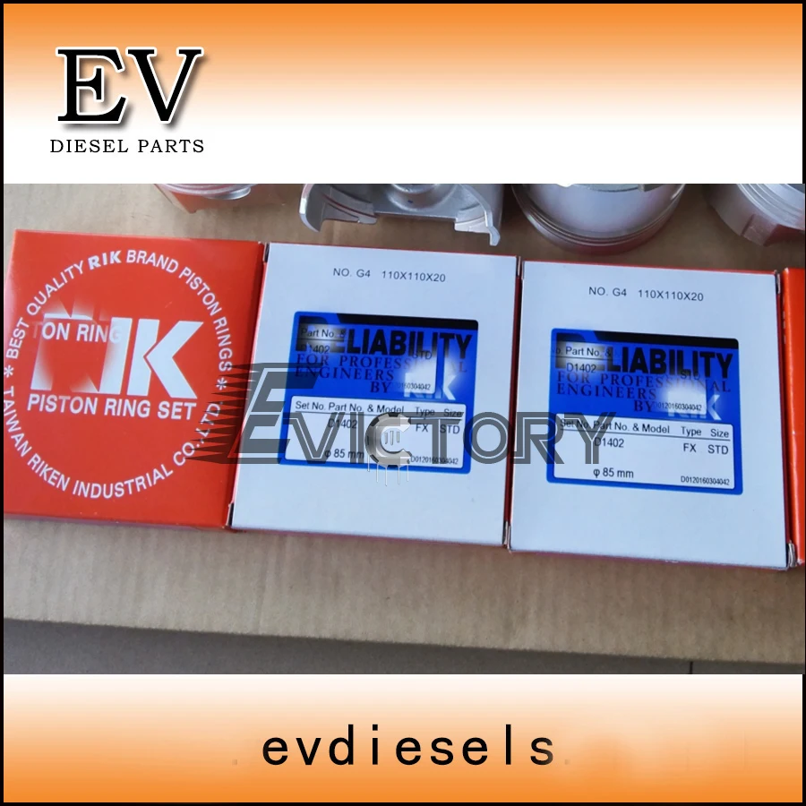 

Engine rebuild kit Kubota D1402 piston ring set full gasket kit D1402 main bearing con rod bearing