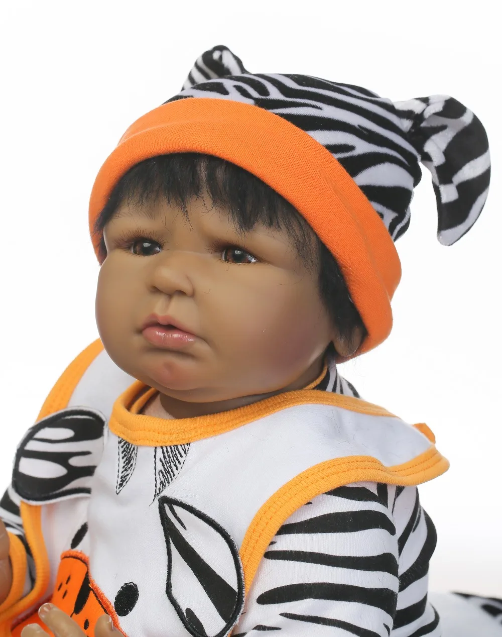 NPK reborn baby Горячая Распродажа Черный виниловый мягкий на ощупь реалистичный новорожденный для подарка на день детей