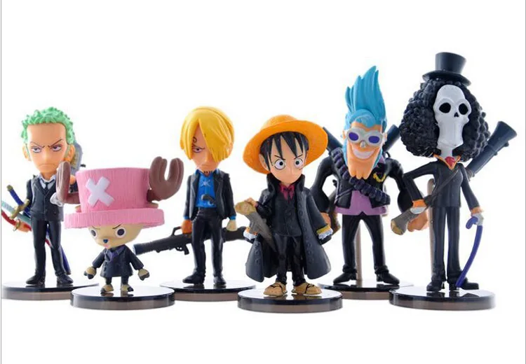Аниме One Piece Good PVC 9 видов стилей черный костюм экшн фигурка мини Робин Луффи Зоро
