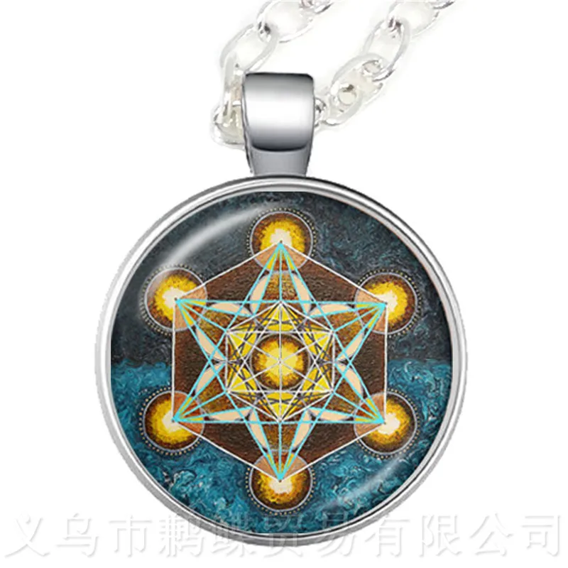 Ожерелье с пентаклем стеклянный круглый купол Wicca языческая Готическая