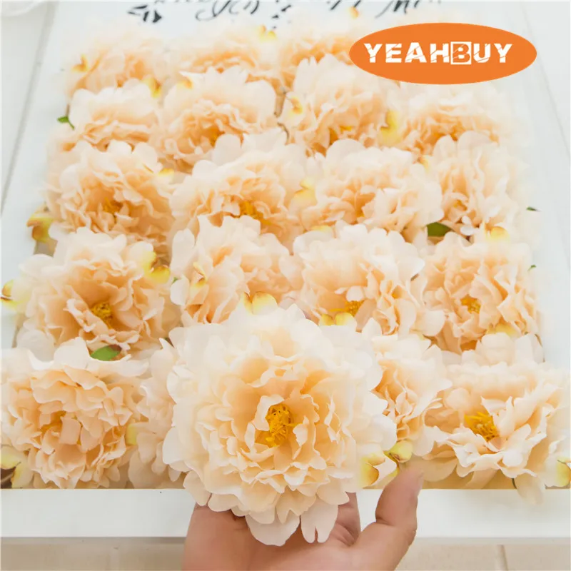 

2pcs 13CM Artificial Silk Decorative Peony Flower Heads For DIY Wedding Wall Arch Home Party Decorative High Quality Flowers