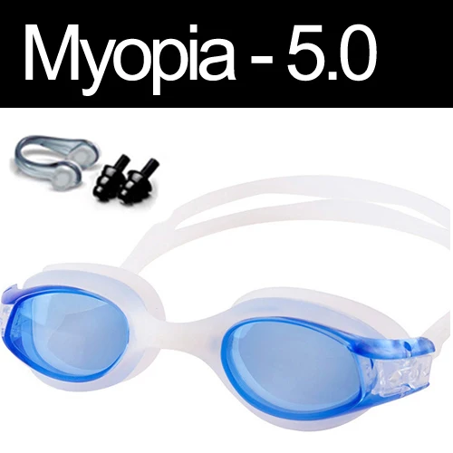 Myopia -5.0 Blue Оптические очки для плавания, для детей, анти-туман, рецепт, очки для плавания, для детей 3-15 лет, близорукость, спортивные очки, диоптрий для бассейна - Цвет: Myopia -5.0 Blue