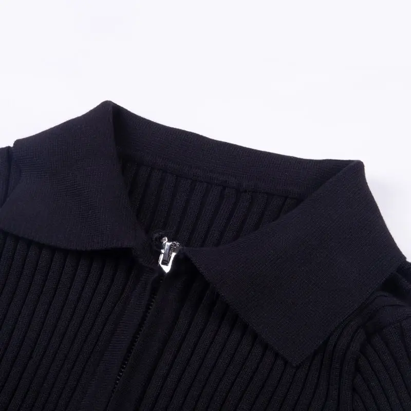 Casual Sexy Club Black Gothic Punk Harajuku Sweaters Women Slim Cardigan Zipper Plain 2019 Autumn Female Goth Fashion Tops |