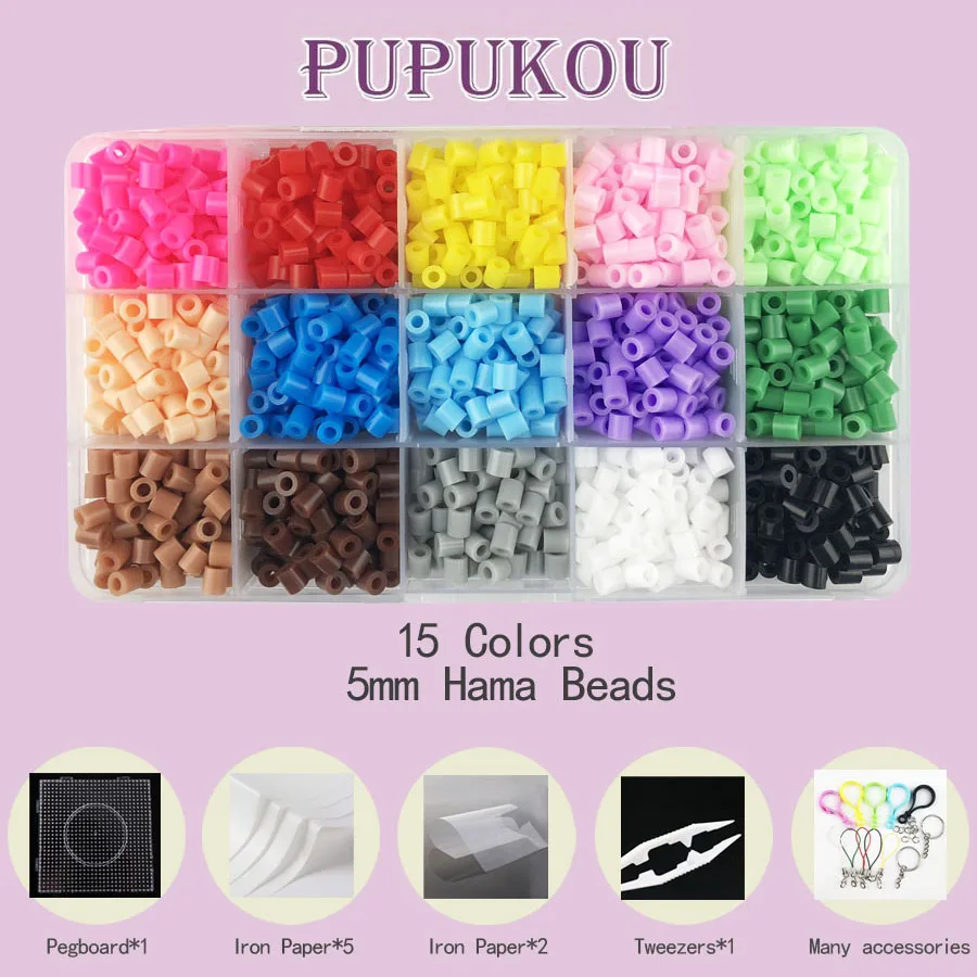 5 мм бусины Hama 15/30 цветов perler PUPUKOU инструмент и пегборд развивающая игрушка с