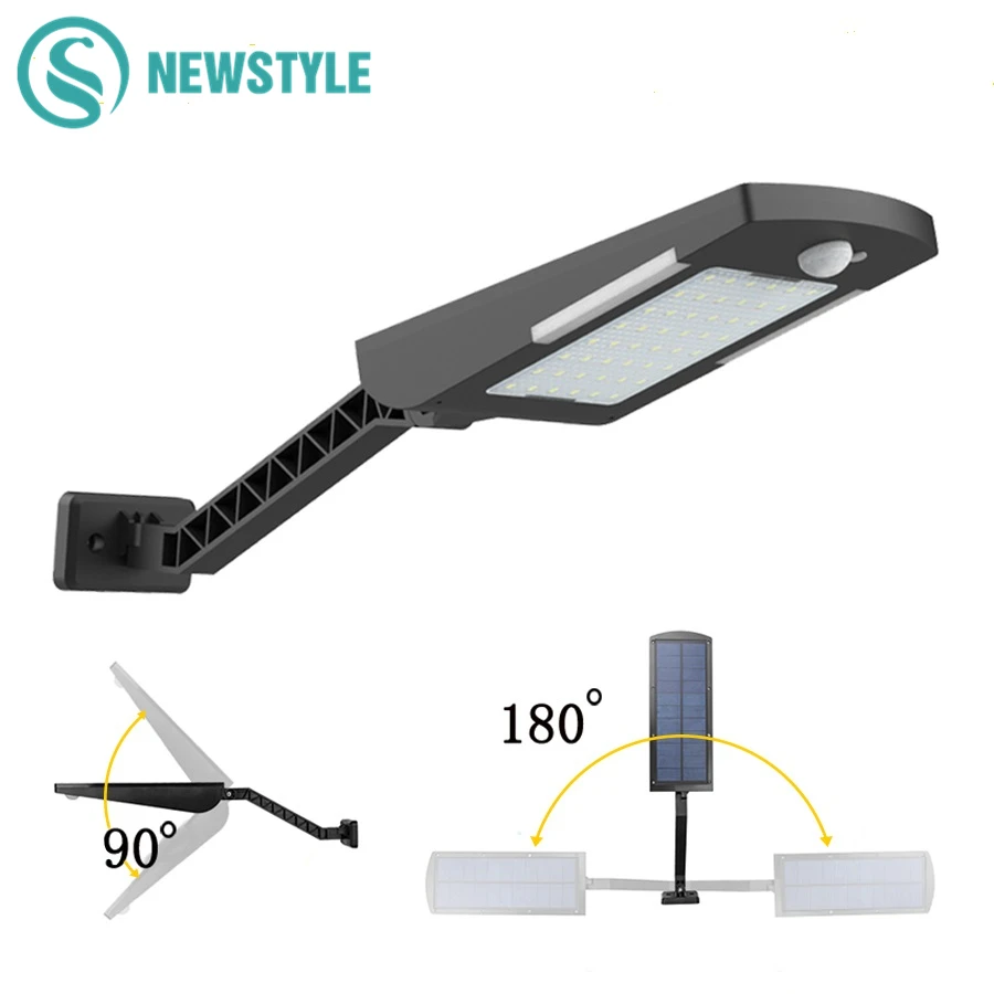 54 светодиодный уличный фонарь на солнечной энергии датчик движения PIR 3 режима