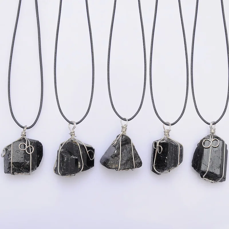 Ожерелье с подвеской из натурального турмалина черного цвета|Цепочки| |