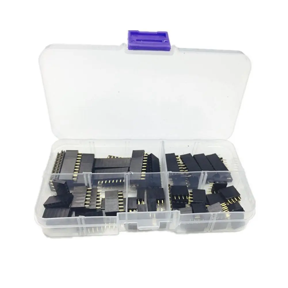 90pcs 2.54mm for Arduino Stackable Shield Female Pin Header Assortment Kit (Double Row 3 / 4 6 8 10 Pins ) | Обустройство дома
