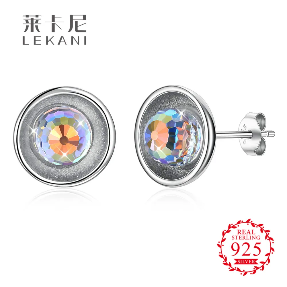 LEKANI кристаллами от Swarovski вырезать Многоцветный хрустальный шар серьги для женщин