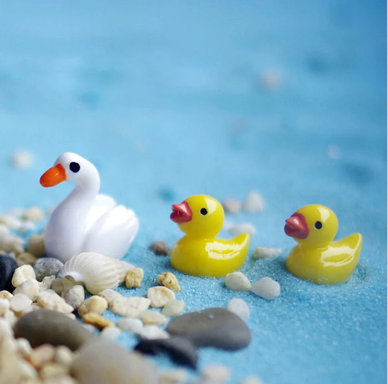 3 шт./лот фигурка лебедя утки декоративная мини Фея Сад Аквариум аквариум статуя