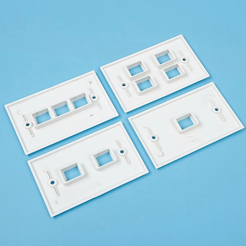 Настенная розетка американского типа, Лицевая панель для 1 2 3 4 6 Keystone Jack Socket 114x70 мм, панель с белой рамкой
