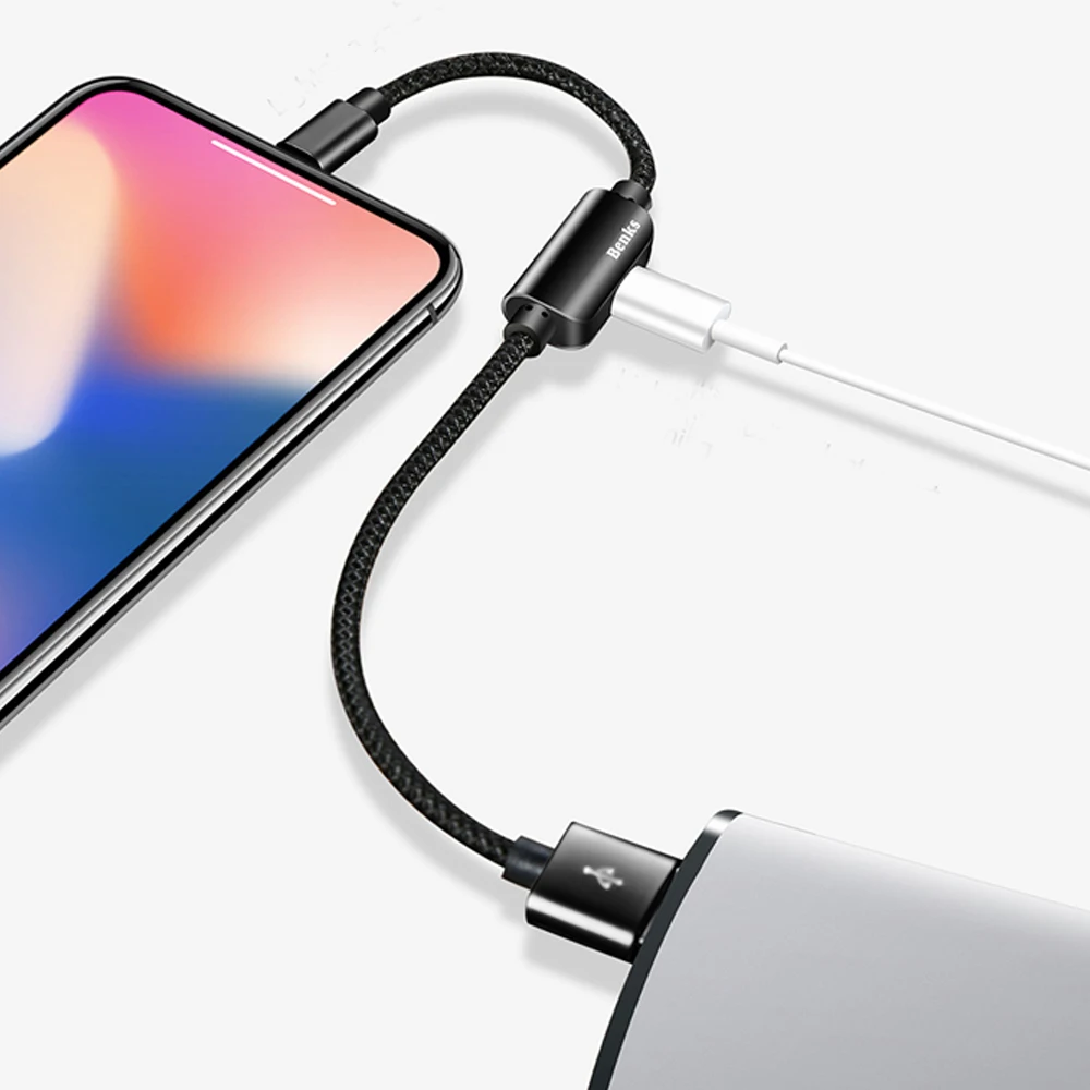 Support iOS 10.3 above Micro USB To For Lightning Aux Audio Adapter Cable iPhone X 8 7 Plus Charging &amp Listening Answer Call | Мобильные