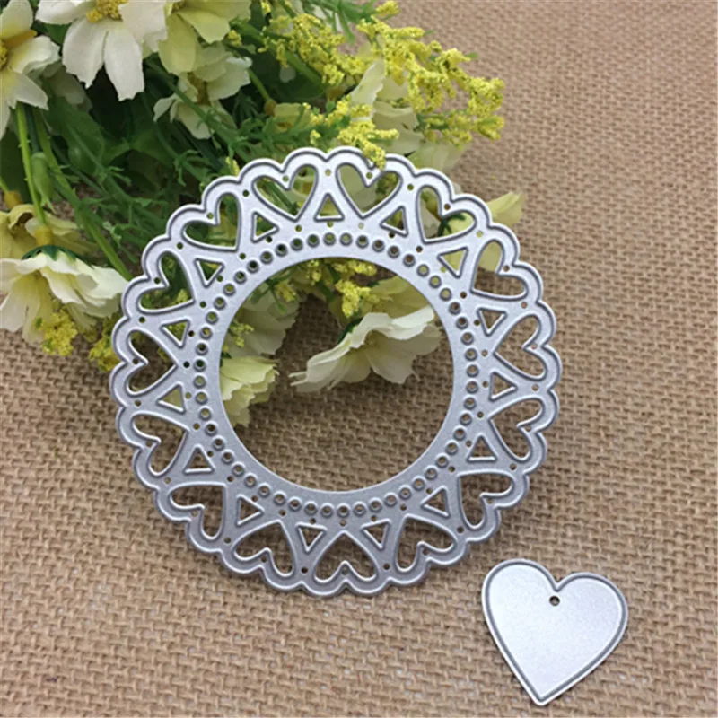 Round love hearts Metal Cutting Dies Stencil Scrapbooking Photo Album Card Paper Embossing Craft DIY | Дом и сад
