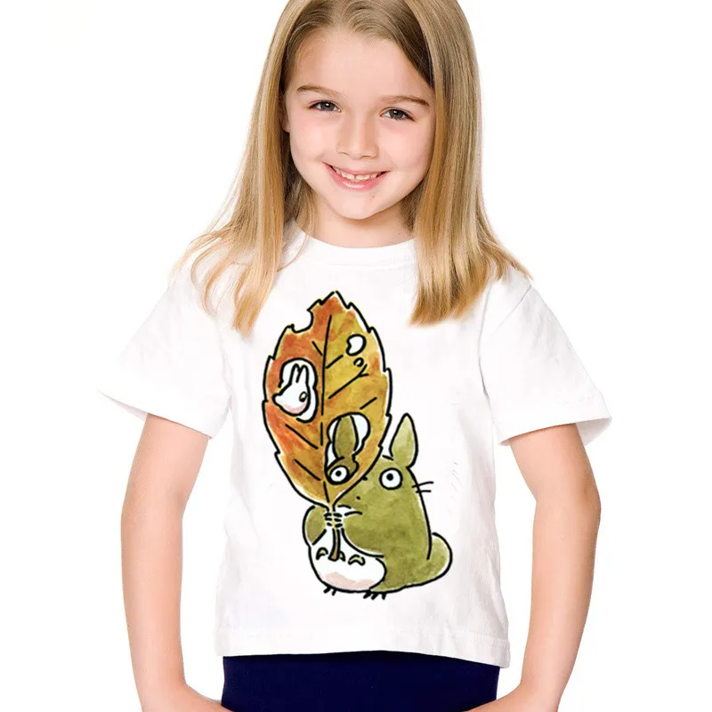 Лето 2021 забавные детские футболки с аниме принтом Мой сосед Тоторо Camiseta для детей