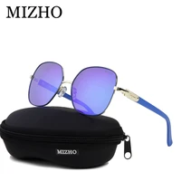 mizho brand 2021 copper metal square polarized sunglasses for women mirror blue luxury fashion eyewear steampunk visual oculos