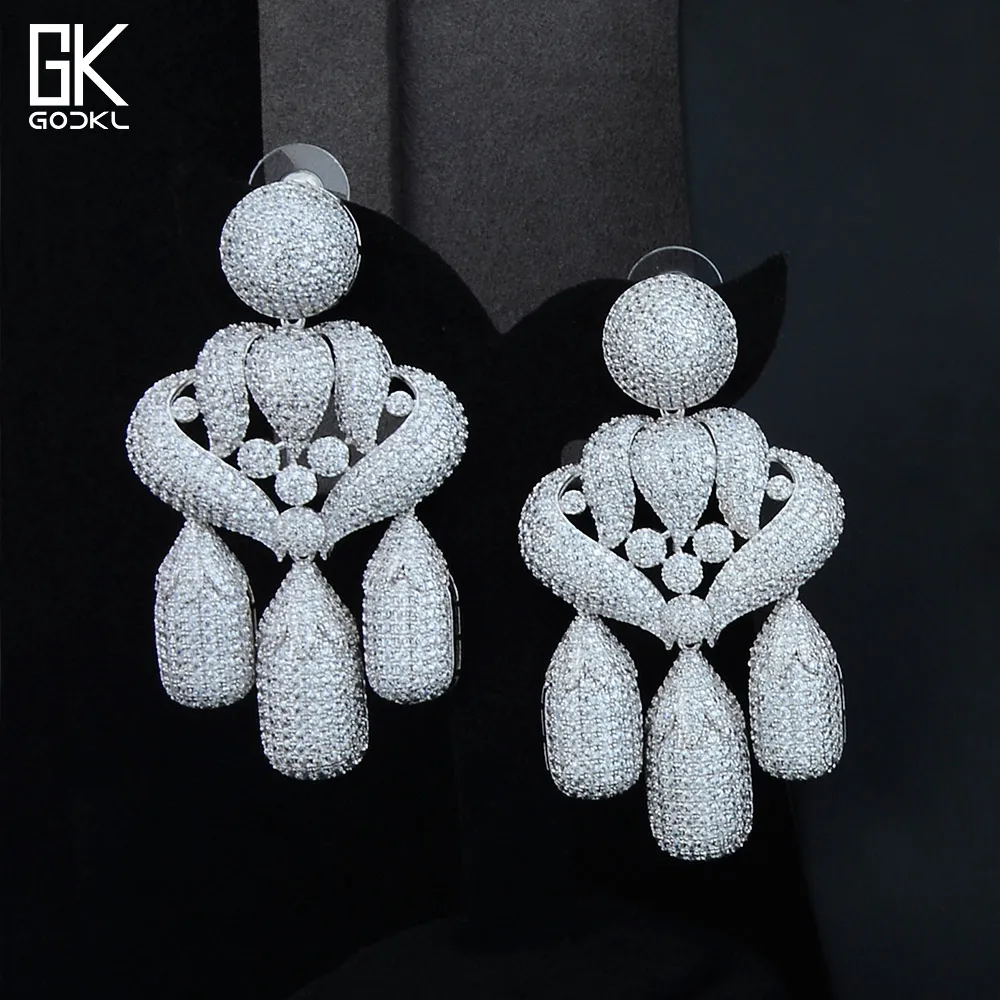 GODKI супер роскошные кисточки 4 шт. нигерийские комплекты украшений для женщин Свадебные Кубический Цирконий Кристалл CZ Дубай индийские свадебные украшения набор