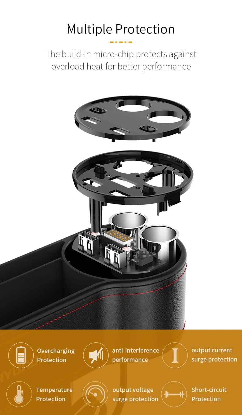 Автомобильное кресло щелевая коробка для хранения 2 USB Автомобильное зарядное устройство прикуриватель розетка сумка-Органайзер для автомобиля зазор Карманный держатель для телефона