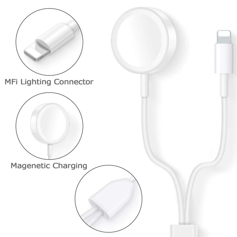 2 в 1 Беспроводное зарядное устройство для Apple Watch серии 3 4 Usb Магнитный зарядный