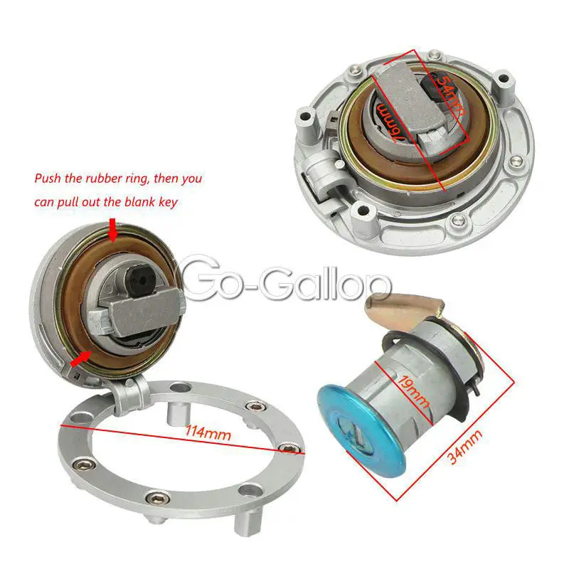 Ключ зажигания мотоцикла + комплект топливной газовой крышки подходит для Honda CBR