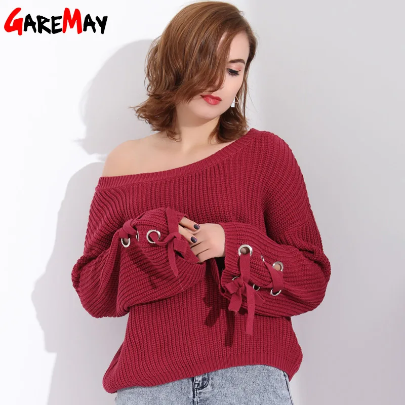 Knitting Sweater Women Pull Femme Loose Jumper Sweaters And Pullover Female Autumn Knit Casual Manche Longue Tops GAREMAY | Женская