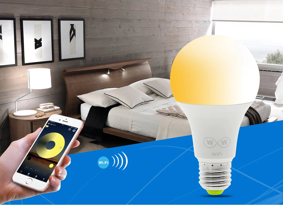 E27 умная Wi-Fi Светодиодная лампа с регулировкой многоцветные пробуждающие огни RGBW теплый белый AC85-265V светодиодный работа с Amazon Alexa и Google Home