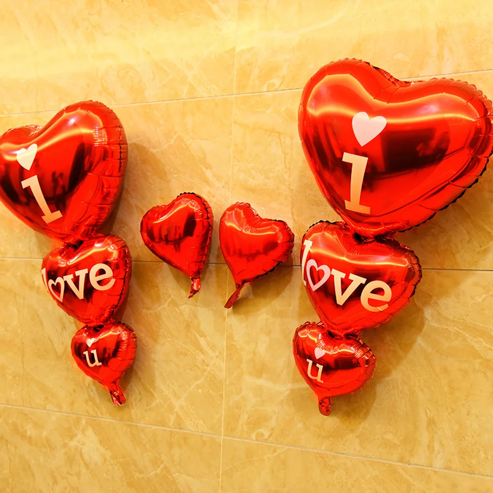 1 шт. большая i love u соединенная форма сердца гелиевая фольга Воздушные шары День Святого Валентина Свадьба День Рождения украшения для вечеринки сделанные своими руками воздушный шар