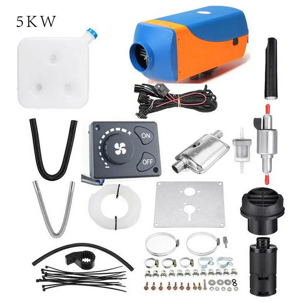 5Kw Knob Switch 2/3 кВт 5 кВт 8 кВт нагреватель с одним отверстием Воздушный стояночный нагреватель поворотный переключатель ЖК-переключатель и цифровой переключатель с глушителем - Название цвета: 5Kw Knob Switch