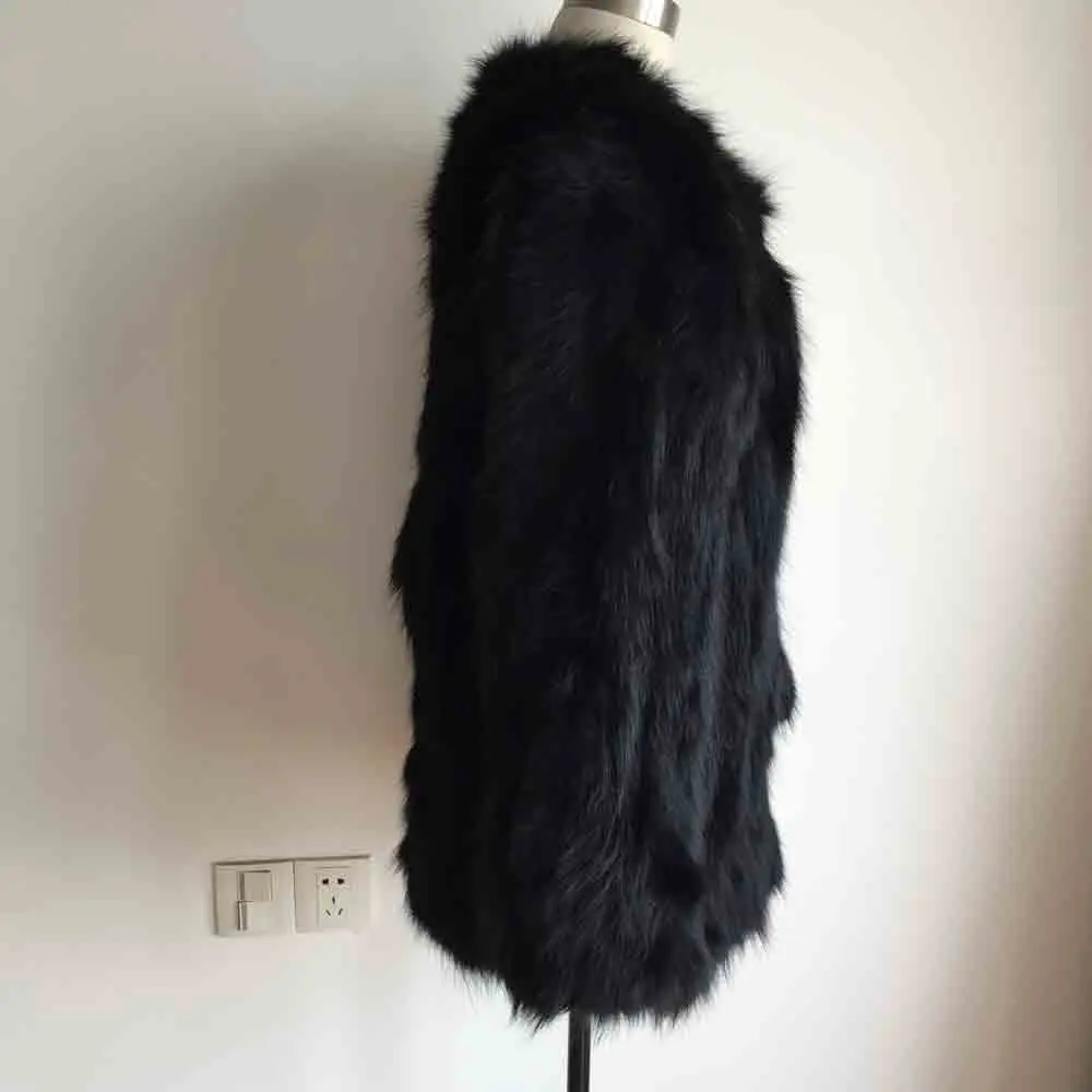 New Arrival V neck Fur Coat For Women Customize Factory Wholesale Real Raccoon Jacket Outwear Dropshipping Overcoat TSR86 | Женская