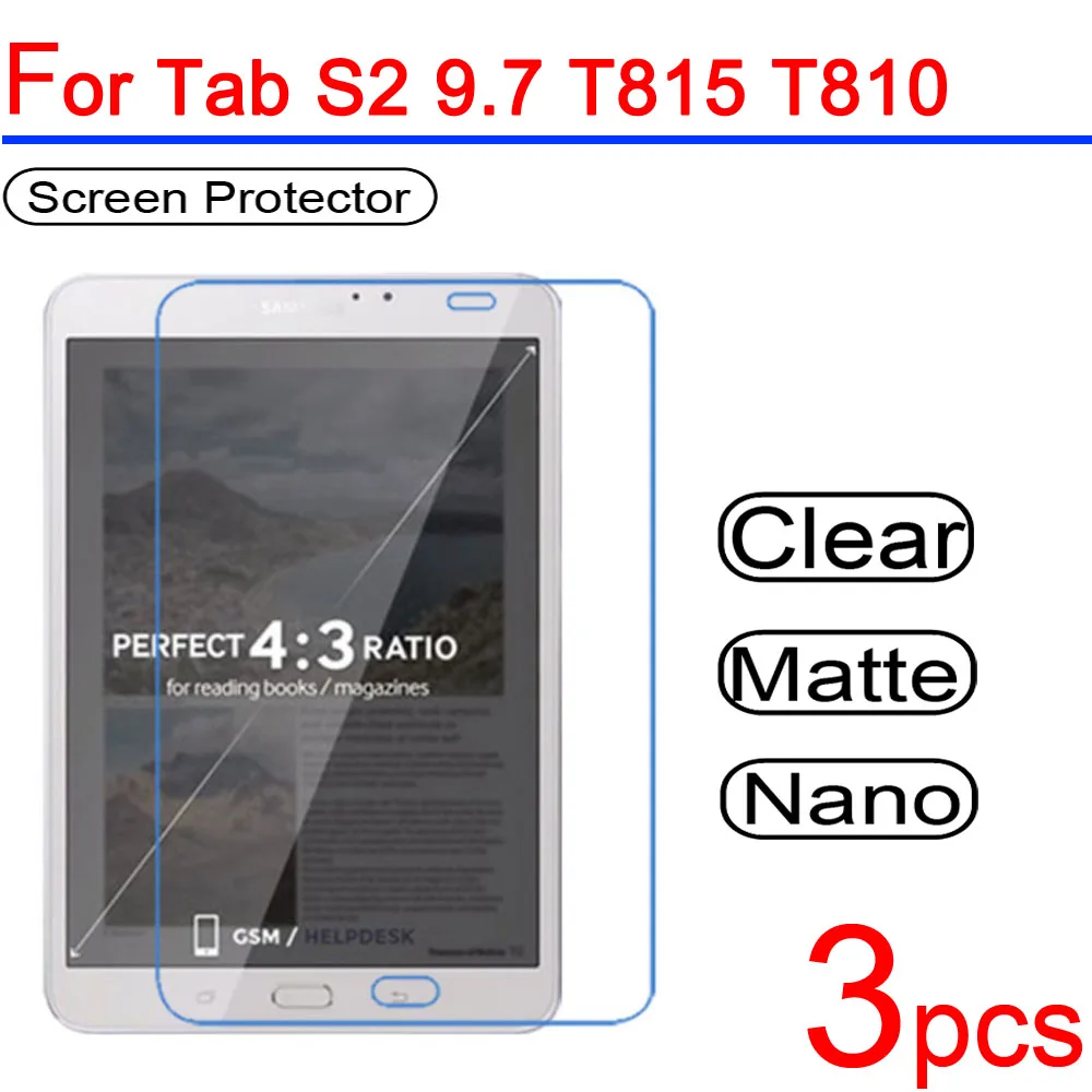 3 шт. ультра прозрачное защитное покрытие ЖК экрана для Samsung Galaxy Tab s2 s3 8 0 9 7 T710 T715 T815