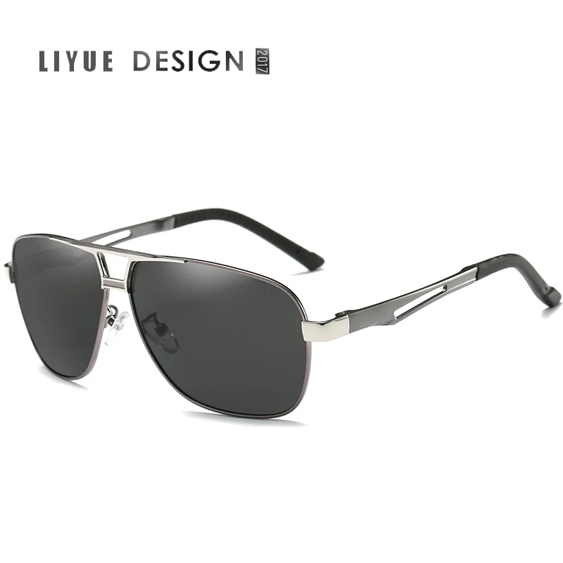 Солнцезащитные очки для пилота gafas oculos de sol masculino, мужские солнцезащитные очки для вождения, фирменный дизайн, поляризованные солнцезащитные очки из сплава, 8521 - Цвет линз: gun black