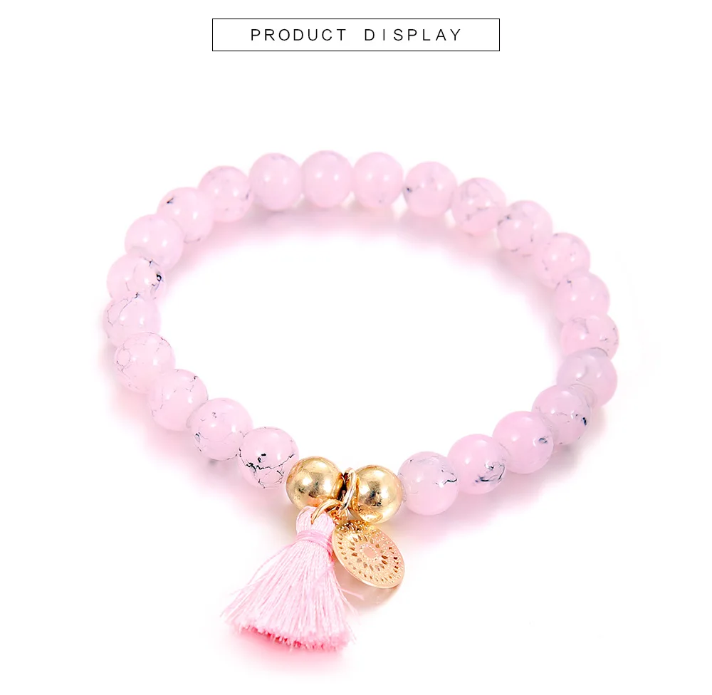 DIEZI 4 шт./компл. богемные браслеты ручной работы с розовыми бусинами для женщин