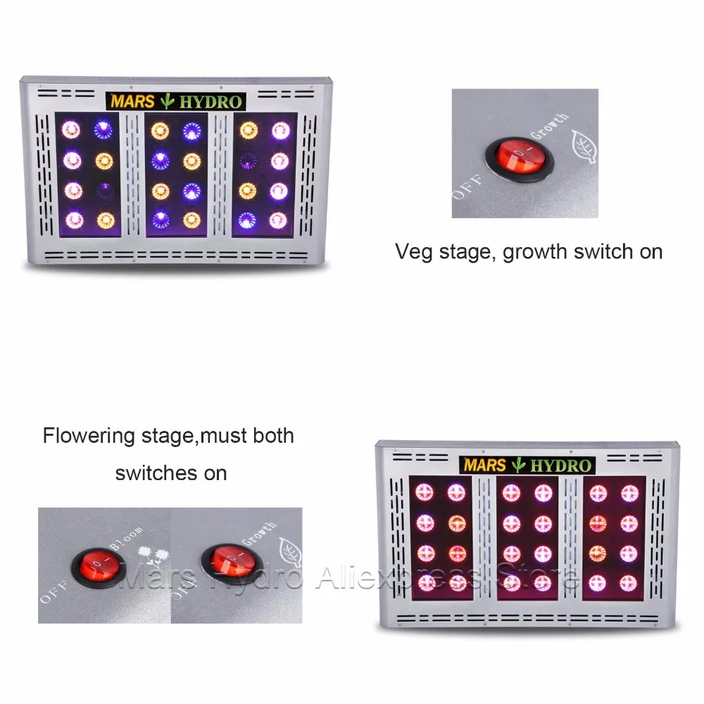 Mars ProII Epistar 600W LED Grow Light полный спектр гидропоника для комнатных растений|full spectrum grow