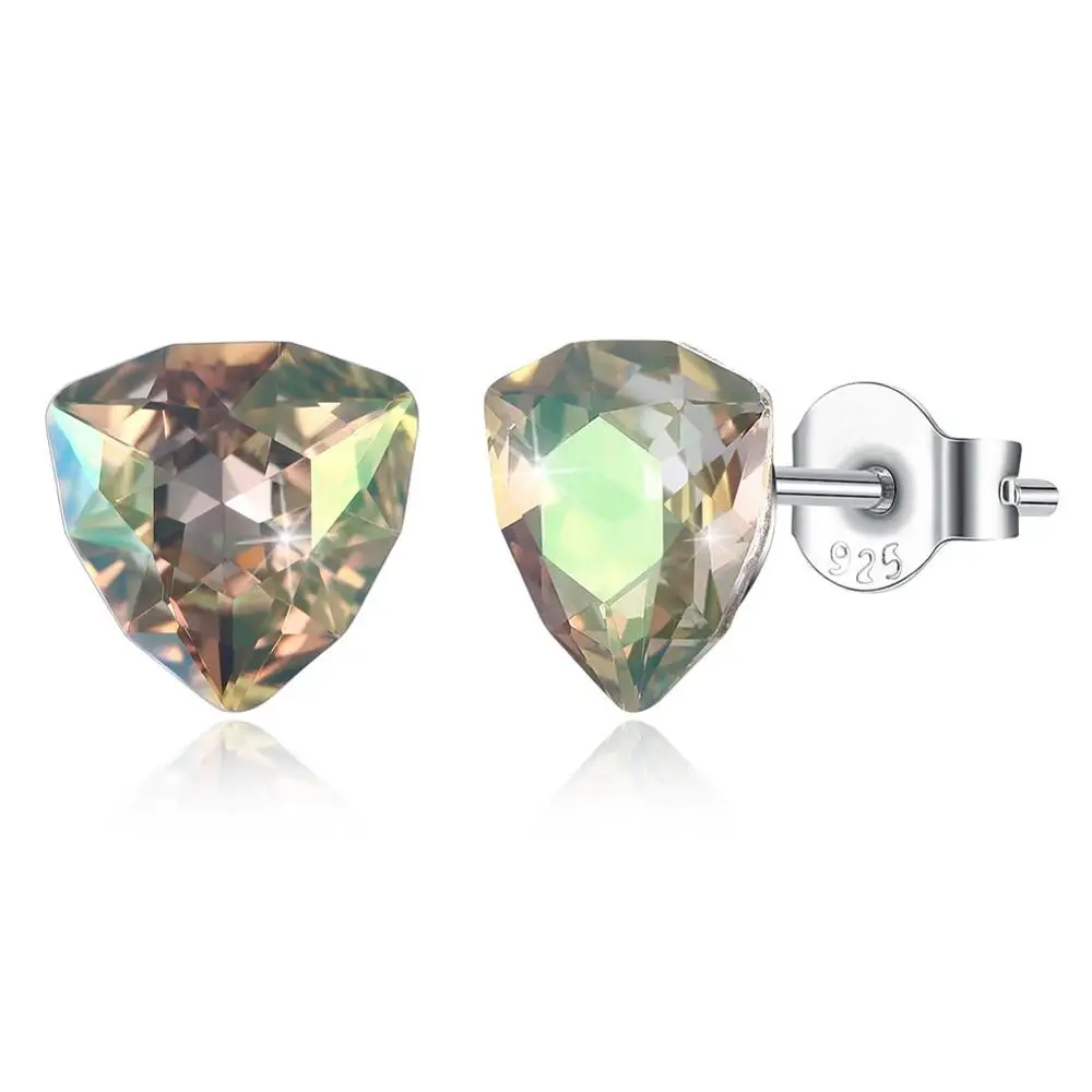 Серьги-гвоздики LEKANI с кристаллами Swarovski 925 геометрические серьги-гвоздики с кристаллами семи цветов женские ювелирные изделия из бутика с ромбовидным узором - Цвет камня: SVE295-A