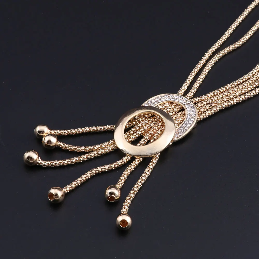 OEOEOS Jewelry Sets Dubai Gold Color Wedding For Women Brides Jewelery Costume Crystal Necklace Earrings | Украшения и аксессуары